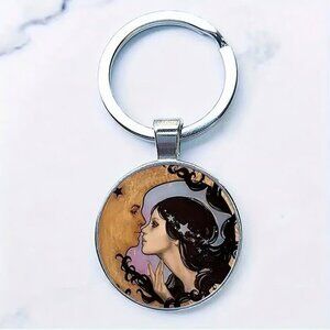 Stainless Steel MOON KISS Keyring Keychain Accessory